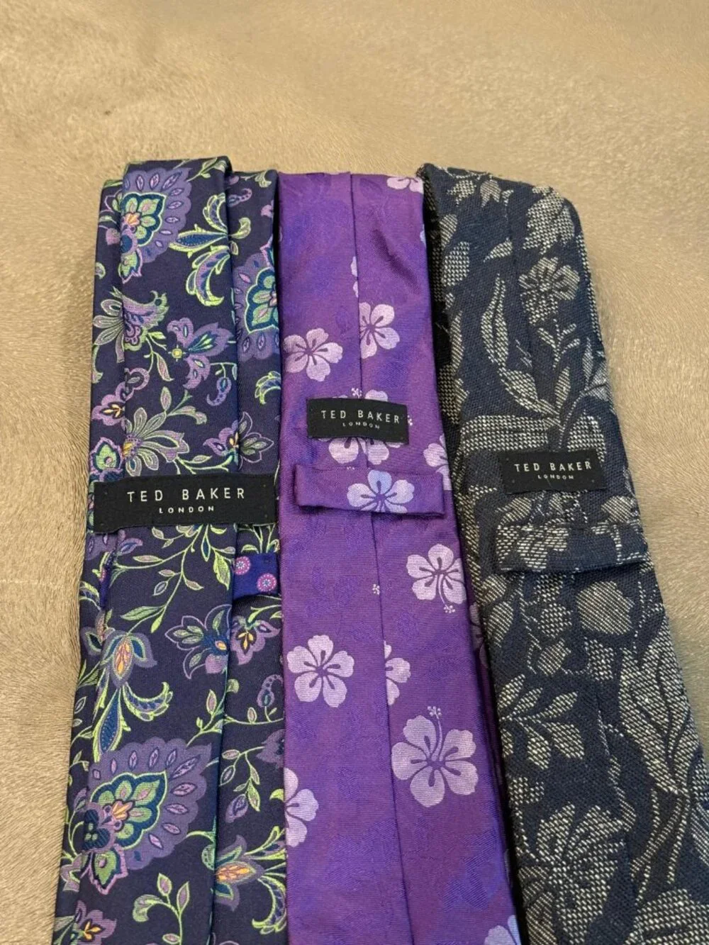 Lot of 6 Ted Baker Men's Floral Pattern Neckties